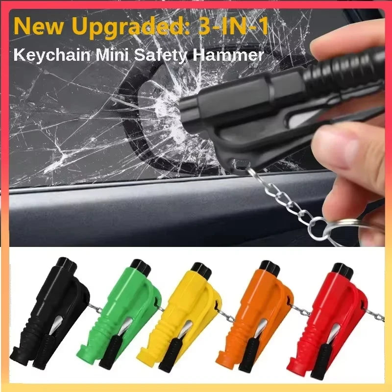 Car Safety Hammer Auto Emergency Glass Window Breaker Seat Belt Cutter Life-Saving Car Emergency Escape Hammer Survival Whistle