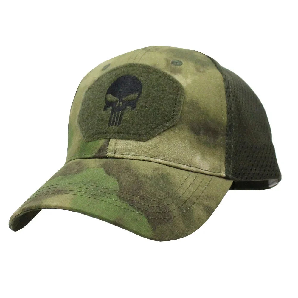 Men's Camo Seals Skull Tactical Baseball Caps for Women Summer Airsoft Military Outdoor Mesh Snapback Cap Sun Visor Trucker Hats