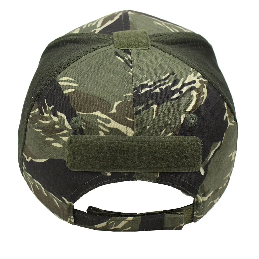 Men's Camo Seals Skull Tactical Baseball Caps for Women Summer Airsoft Military Outdoor Mesh Snapback Cap Sun Visor Trucker Hats